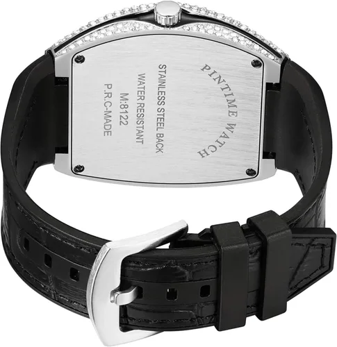 Vista 6 de Gosasa Reloj Tonneau único de moda para hombre con diamantes de imitación de cuarzo con correa de goma