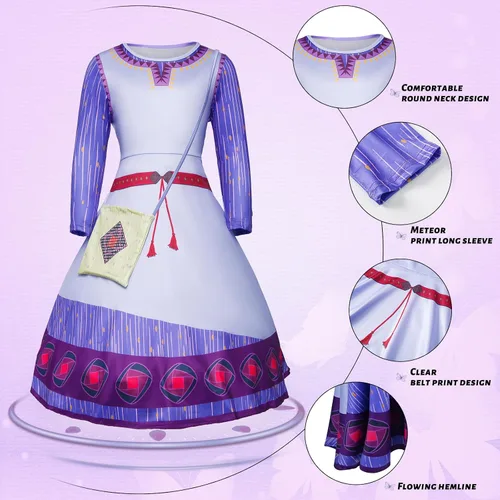 Vista 4 de FGHJKL Disfraz de princesa para niñas, disfraz de cosplay, vestido de fiesta de Navidad para Halloween