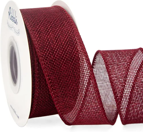 Vista 21 de Ribbli Cinta con alambre de arpillera verde manzana, 1-1/2 pulgadas x 10 yardas, cinta con borde con alambre para lazo grande, corona, decoración