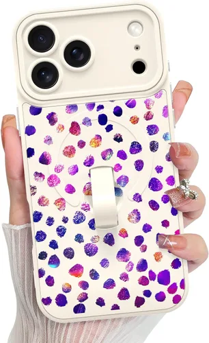 Vista 183 de KANGHAR Compatible con iPhone 17 Pro Case Spot Pattern - Negro Mancha rosada negra