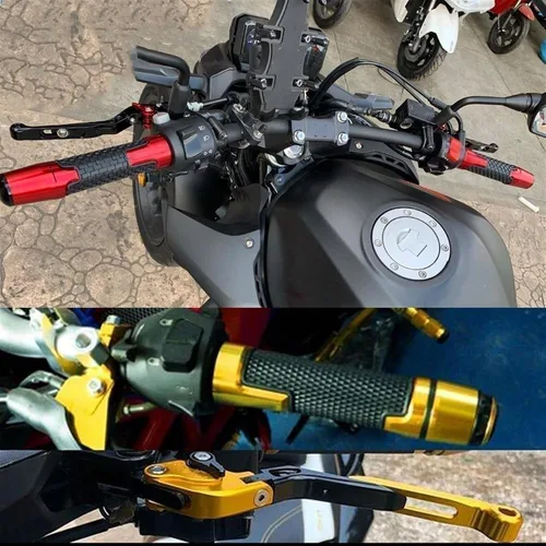 Vista 5 de Motocicleta para Y&AMAHA XMAX300 Todos los años Frenos de motocicleta Barra de acoplamiento Palancas de freno de mano freno embrague manillar Negro1