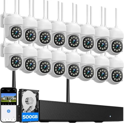 Vista 10 de CAMCAMP Outdoor Security Camera Wireless 2.4G/5G WiFi Connect【Plug-in Power】Pan-Tilt- Zoom Control, 355° View, Full Color Night Vision, Motion