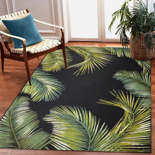 Vista 70 de Liora Manne Marina - Alfombra de área duradera de mezcla sintética tejida a máquina para interiores/exteriores - Gráfico contemporáneo océano global