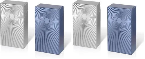 Vista 8 de Caja de cigarrillos Interruptor magnético de aluminio 20 Capacidad 3 Pack (gris+azul+negro, 3.346 in)