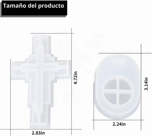 Vista 6 de Molde de vela de cruz de Jesús con base, molde de resina de silicona para manualidades de bricolaje