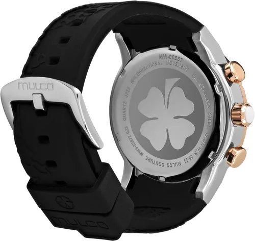 Vista 3 de MULCO Watches for Women - Lady D - Silver Stainless Steel Case with Wrist Silicone Band, Large Face with Mother of Pearl and Rose Gold, Quartz