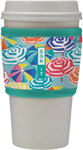 Vista 134 de Sok It HotSok Coffee & Tea - Funda de neopreno con aislamiento reutilizable (floral abstracto)