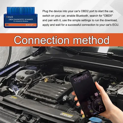 Vista 6 de ELM327 OBDII - Escáner de diagnóstico automático para coche, escáner OBD2 Bluetooth OBDII, herramienta de diagnóstico OBDII, lector de código