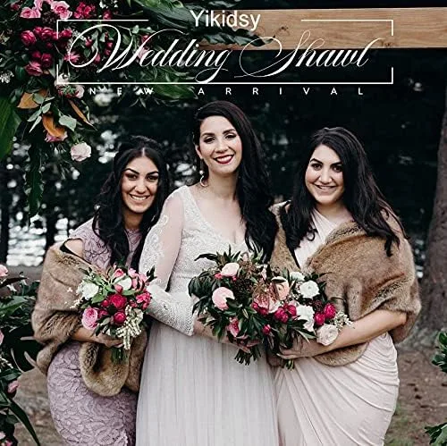 Vista 7 de Yikisdy Chal de piel sintética de los años 20 para boda, para cubrir la piel de la novia, para fiestas, suéteres, accesorios para mujeres y niñas