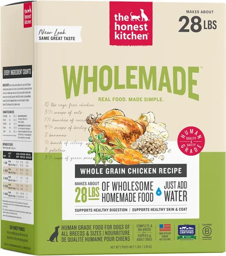 Vista 13 de The Honest Kitchen Human Grade Wholemade™ Alimento deshidratado para perros de carne de res y avena integrales, 1.5 onzas x10