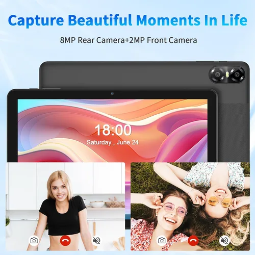 Vista 6 de Tablet Android, 10 pulgadas, Android 13, procesador Octa-Core con 8 GB de RAM, 64 GB de expansión de 1 TB, pantalla táctil IPS HD de 1280 x 800