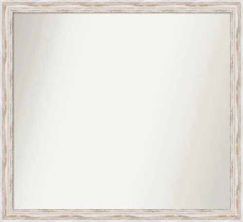 Vista 514 de Amanti Art Espejo personalizado, espejo de baño estrecho Alexandria White Wash, espejo de pared o espejo de tocador de baño sobre el fregadero