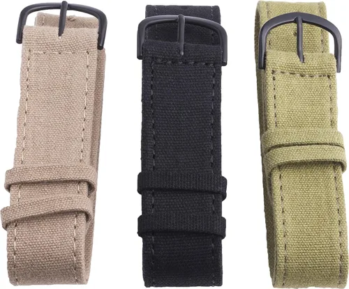 Vista 3 de Smith & Wesson Reloj militar para hombre, 3 correas de lona intercambiables, resistente al agua 3 ATM, visualización de la fecha, cristal resistente