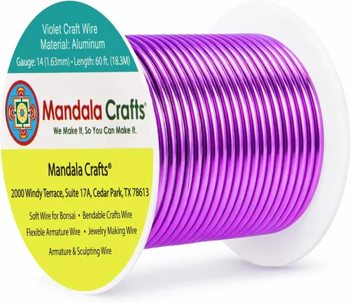Vista 225 de Mandala Crafts - Alambre de aluminio anodizado de calibre 22 para hacer joyas - 137.2 m de alambre flexible surtido y coloreado - Doble para bonsái