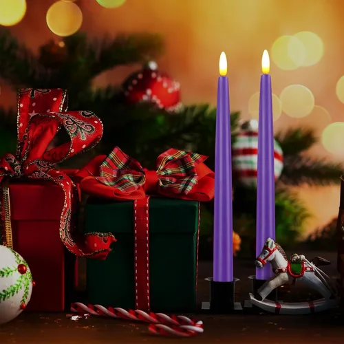 Vista 6 de CVHOMEDECO. Velas cónicas sin llama con control remoto de 10 teclas, velas LED parpadeantes con mecha 3D, funciona con pilas, velas de cera real