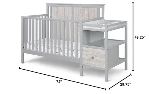 Vista 4 de Suite Bebe Combo de cuna y cambiador 4 en 1 Connelly en gris/gris Rockport