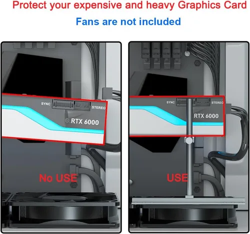 Vista 5 de Soporte de GPU, soporte de tarjeta gráfica, soporte de soporte de GPU, soporte de pandeo de tarjeta de video, soporte de GPU, soporte ajustable
