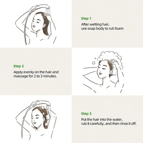 Vista 6 de Usma Grass - Barra de champú para adelgazar el cabello, champú sólido de rutina de jugo Usman para engrosar y oscurecer, pérdida de cabello