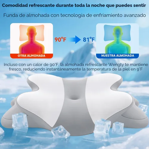 Vista 6 de Almohada de apnea del sueño con alivio del dolor de cuello y ronquidos, almohada cervical ortopédica, almohada ergonómica de espuma viscoelástica