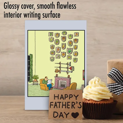 Vista 3 de NobleWorks - 1 tarjeta de felicitación del día del padre divertida - Tarjeta de humor para papá de hijo, hija, tarjeta de notas con sobre - Hojas