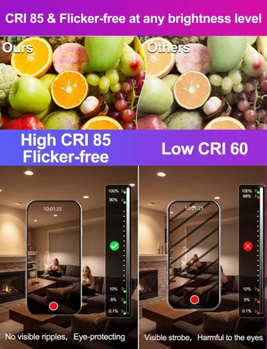 Vista 6 de Paquete de 12 bombillas LED empotradas BR30, 16 millones de colores RGB, control Bluetooth APP BRmesh APP 2700K-6000K blanco sintonizable, base E26