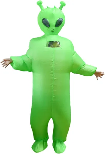 Vista 3 de Disfraz de alienígena inflable para jóvenes, unisex, Halloween y cosplay