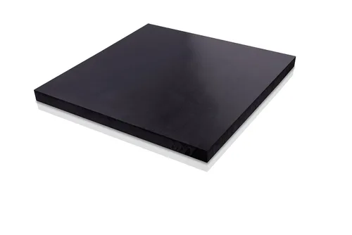 Vista 4 de Hoja de plástico de copolímero Delrin/Acetal negro 1" x 6" x 6