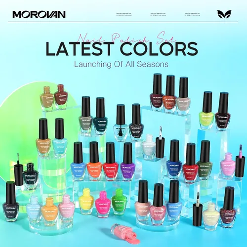 Vista 5 de Morovan Juego de esmalte de uñas de uñas: regalo de primavera y verano 2026, 36 piezas, con purpurina y aire brillante, kit de esmalte de uñas