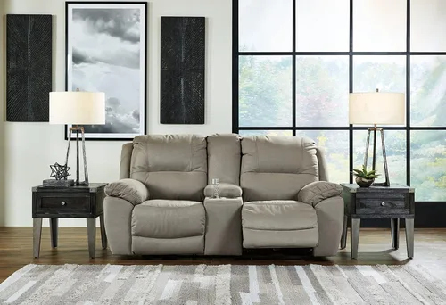 Vista 2 de Signature Design by Ashley Next-Gen Gaucho Classic - Sofá biplaza reclinable con consola, color beige