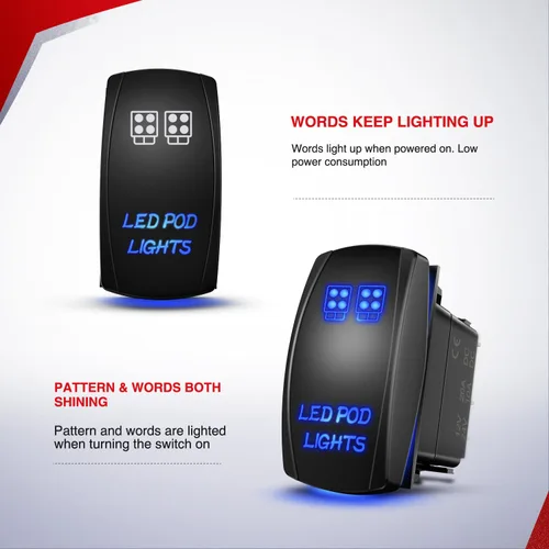 Vista 5 de Nilight - Kit de arnés con cableado para luces LED POD de 16 AWG, barra de luz LED de 12 V, interruptor basculante de 5 pines, láser de encendido
