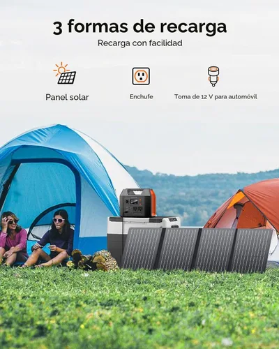 Vista 3 de Generador accionado solar, central eléctrica portátil 300W con el panel Negro y naranja