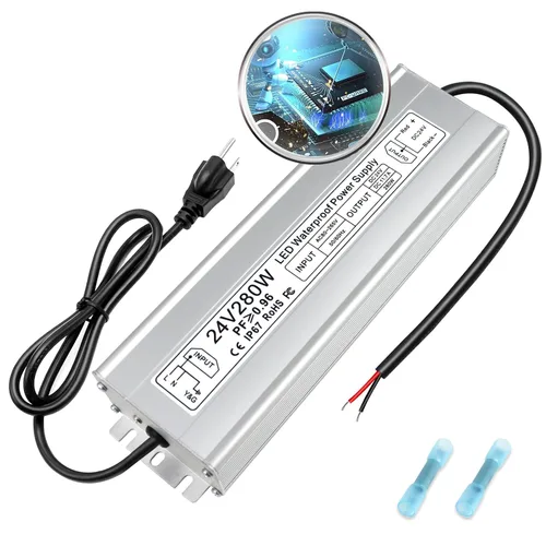 Vista 8 de inShareplus fuente de poder LED, 24V 40W IP67 impermeable para exteriores, transformador de bajo voltaje de CA 90-140V a CC 24V 1.7A, adaptador