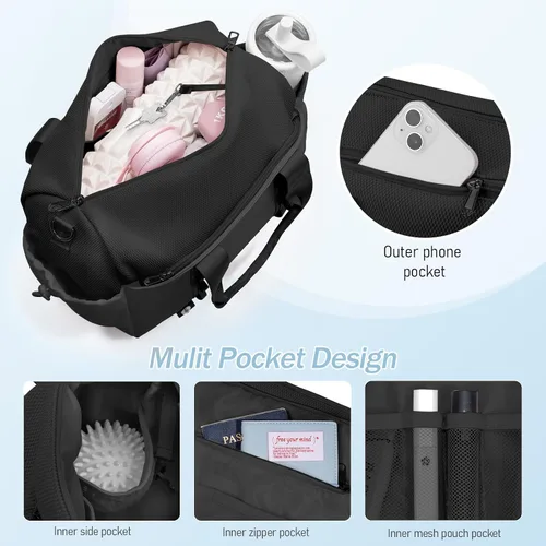 Vista 6 de Bolsa de gimnasio antirrobo, Negro