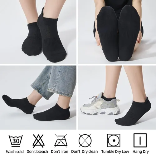 Vista 5 de ATBITER Ankle Socks Women's Running Athletic No Show Tab Socks Cushioned Low Cut 6-Pairs