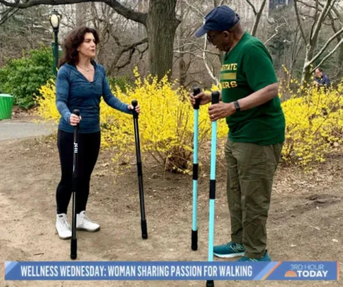 Vista 5 de Weighted Walking Sticks for Seniors, Women & Men – 1.2lb Each Ergonomic Hiking Poles for Balance, Posture & Stability – Durable Trekking Poles for