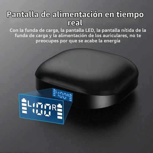 Vista 3 de Auriculares inalámbricos Bluetooth de oreja abierta, control táctil, conducción de aire, auriculares deportivos IPX5 impermeables, 50 horas de Negro
