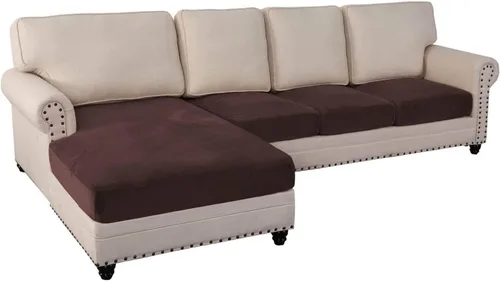 Vista 21 de Fundas para sofá de 3/4 piezas, fundas para sofá en forma de L para sofá seccional, elásticas, más gruesas, de jacquard separado, funda para sofá #1
