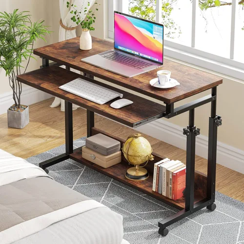 Vista 4 de [Usado] Tribesigns Escritorio portátil para sofá y cama, mesa de computadora portátil de altura ajustable, escritorio pequeño de pie, carrito