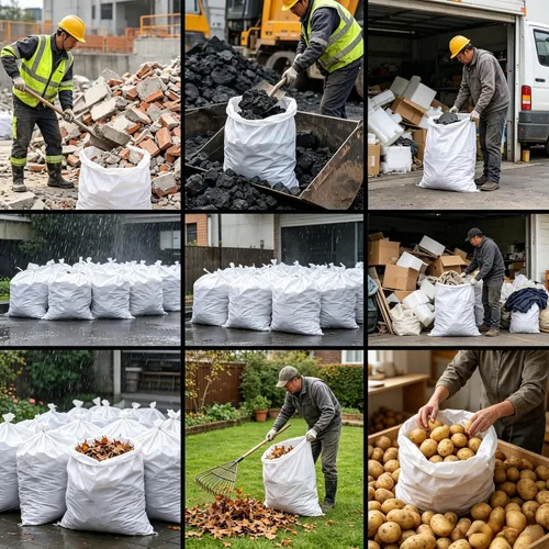 Vista 6 de SEUNMUK Paquete de 50 bolsas de arena vacías de 18 x 30 pulgadas, bolsas de arena de polipropileno tejido blanco vacías, bolsas de arena resistentes