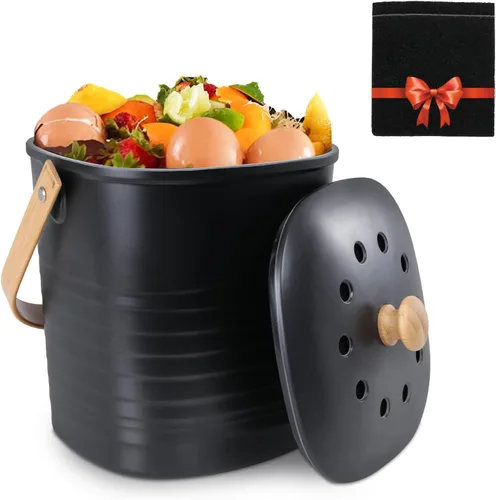 Vista 10 de Vipush Filtros de carbón para cubo de abono de cocina, paquete de 12 filtros de carbón activado para reemplazo de cubos de contenedores de encimera
