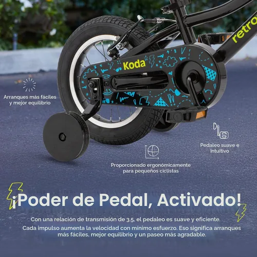 Vista 5 de Retrospec Koda Plus Kids Bike for Boys & Girls Ages 2-3 Years - Children's Bicycle, Adjustable Seat & Handlebars, Removable Training Wheels, Front