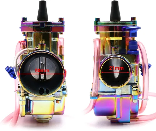Vista 5 de Colorido PWK - Kit de carburador de 0.827 in con filtro de aire y colector de admisión, ajuste universal para motores de 50 cc a 100 cc 2T 4T motos