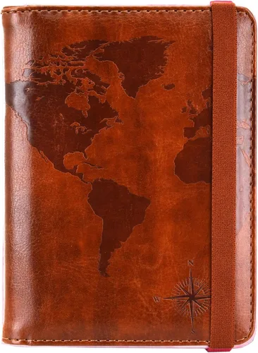 Vista 15 de Kandouren - Funda para pasaporte con bloqueo RFID, cartera para pasaporte para hombres y mujeres, el mejor regalo para viajeros, tarjetas de crédito