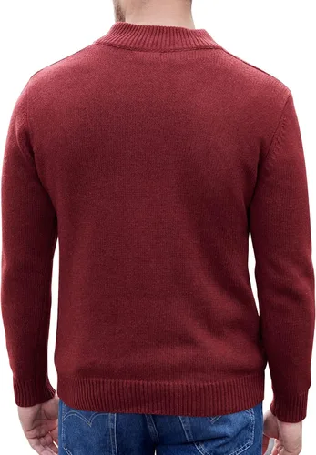Vista 2 de COOFANDY Suéter de cuello alto falso para hombre, suéteres de punto casuales, suéter Henley de moda
