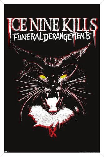 Vista 14 de Ice Nine Kills - Póster de pared con diseño de gato, 22.4 pulgadas de largo x 14.7 pulgadas de ancho, versión enmarcada de madera de granero Versión
