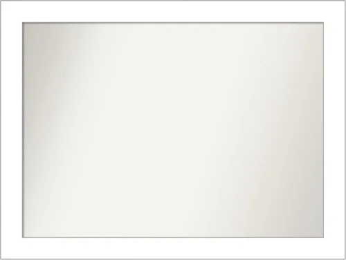 Vista 311 de Amanti Art Espejo de baño blanco para sobre el fregadero, 24 x 26 pulgadas, espejo rectangular blanco y blanco, marco de madera contemporáneo