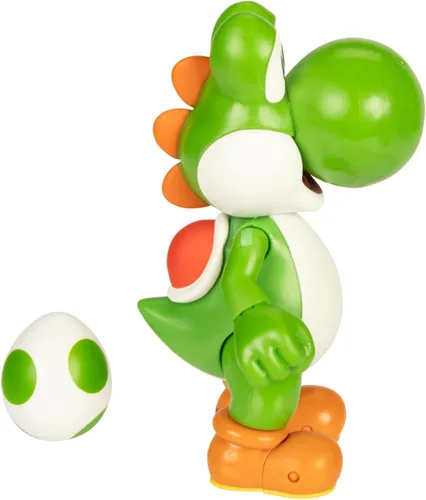Vista 2 de Super Mario Figuras de acción de 4" Yoshi verde con huevo