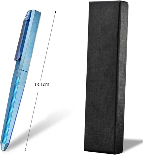Vista 2 de Hamans Bolígrafo de titanio con tapa de clip de 5.2 pulgadas, bolígrafo táctico de tamaño compacto para llevar a diario