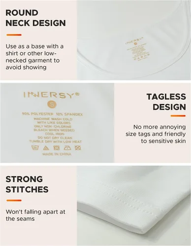 Vista 5 de INNERSY Ropa interior térmica para mujer, manga larga, capa base, camisas ligeras
