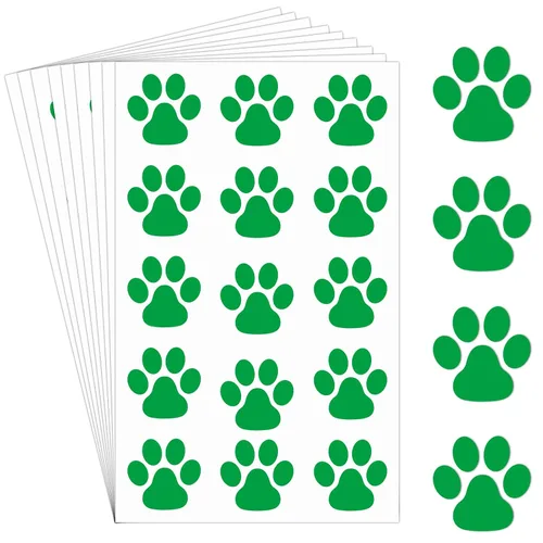 Vista 15 de Harloon 20 hojas de 300 tatuajes temporales de huellas de patas, tatuajes faciales para perros, calcomanías extraíbles para Cheer Patrol para Negro